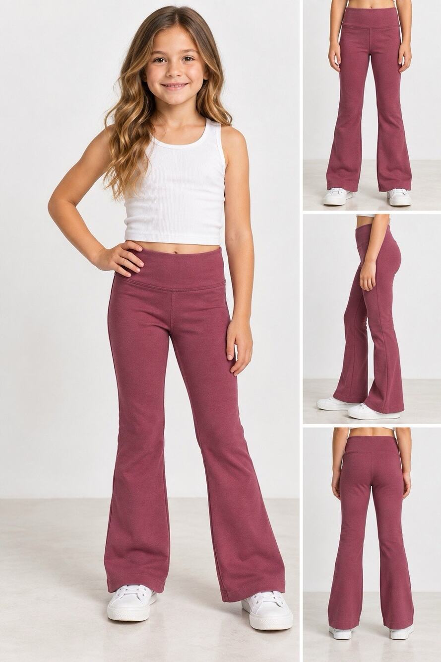 Hard Tail Forever Kids XXS 4-5 Mulberry Foldover Bootleg Pants NWT